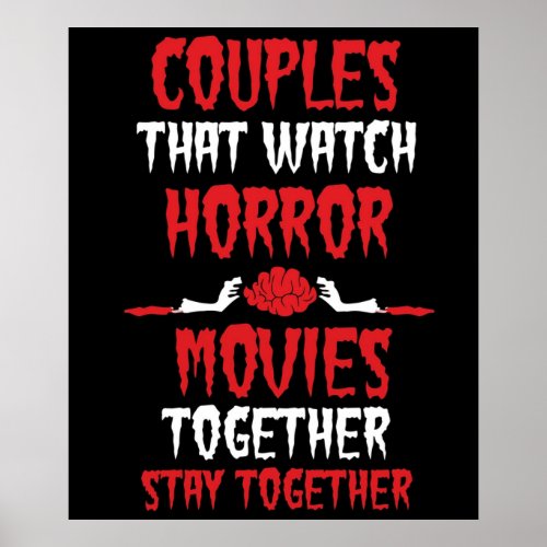 Horror Movies Couple Gift Poster