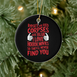 Horror Movies Lovers Halloween Scary Film Ceramic Ornament