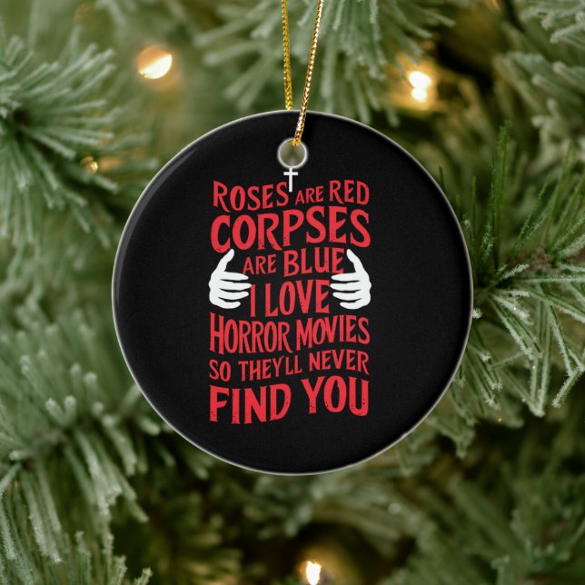 Horror Movies Lovers Halloween Scary Film  Ceramic Ornament (Tree)