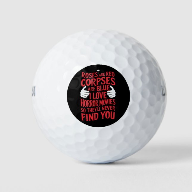 Horror Movies Lovers Halloween Scary Film  Golf Balls (Front)