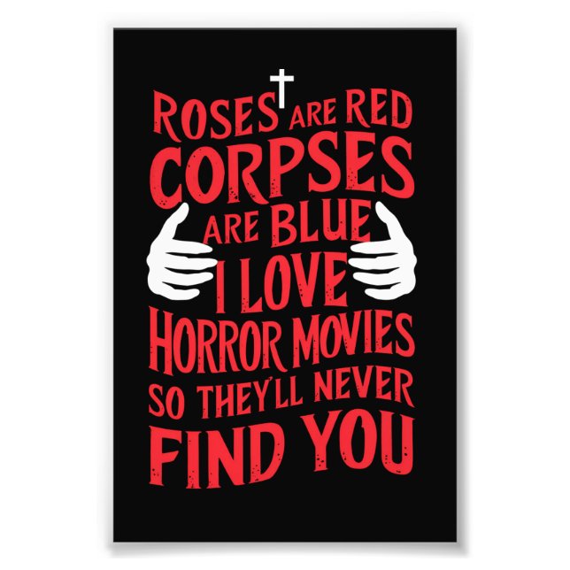 Horror Movies Lovers Halloween Scary Film  Photo Print (Front)