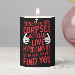 Horror Movies Lovers Halloween Scary Film Pillar Candle