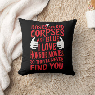 Horror Movies Lovers Halloween Scary Film Throw Pillow