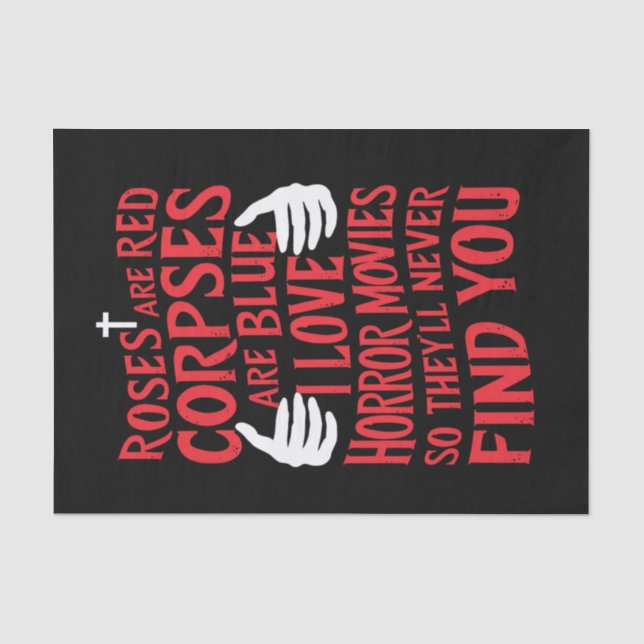Horror Movies Lovers Halloween Scary Film  Tissue Paper (Front)