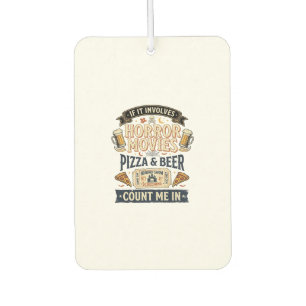 Horror Movies Pizza Beer Funny Halloween_1 Air Freshener