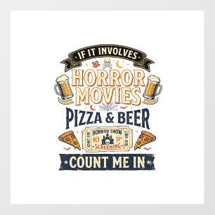 Horror Movies Pizza Beer Funny Halloween_1 Floor Decals
