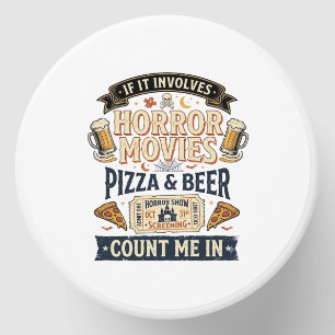 Horror Movies Pizza Beer Funny Halloween_1 Mini Candle Favors