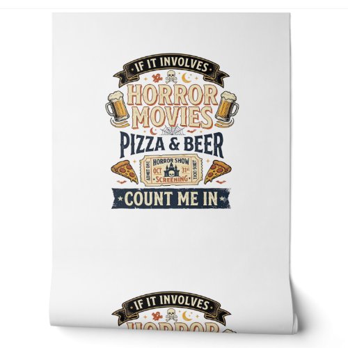 Horror Movies Pizza Beer Funny Halloween_1 Wallpaper