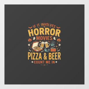 Horror Movies Pizza Beer Halloween Design_1 Floor Decals
