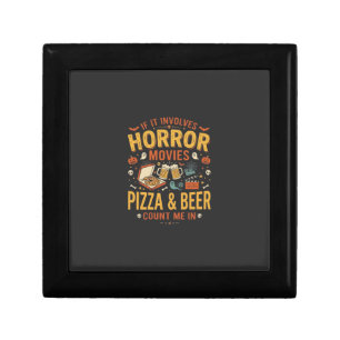 Horror Movies Pizza Beer Halloween Design_1 Gift Box