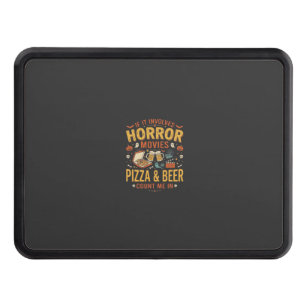 Horror Movies Pizza Beer Halloween Design_1 Hitch Cover