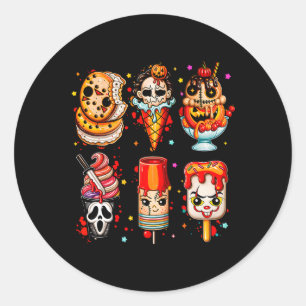 Horror Movies Summer Popsicle Halloween Ice Cream Classic Round Sticker