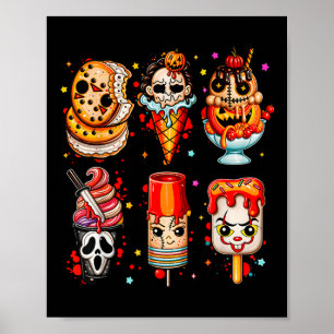 Horror Movies Summer Popsicle Halloween Ice Cream  Poster