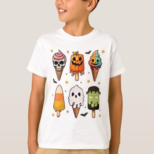 Horror Movies Summer Popsicle Halloween Ice Cream  T-Shirt