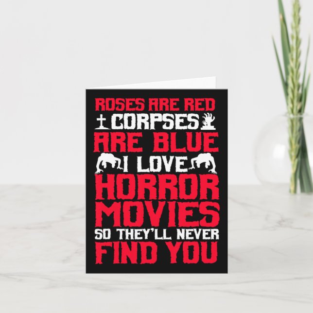 Horror Movies Thriller Halloween Fans Scary Film L Card (Front)