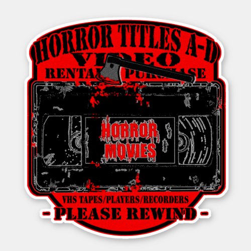 Horror Movies VHS Horror Titles A_D  R Sticker