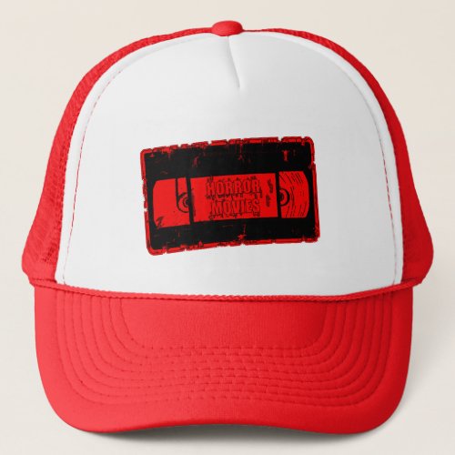 Horror Movies _Video Cassette RedBlack Trucker Hat