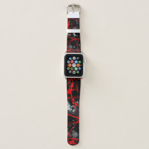 Horror Night Goth - Black and White,Red Apple Watch Band