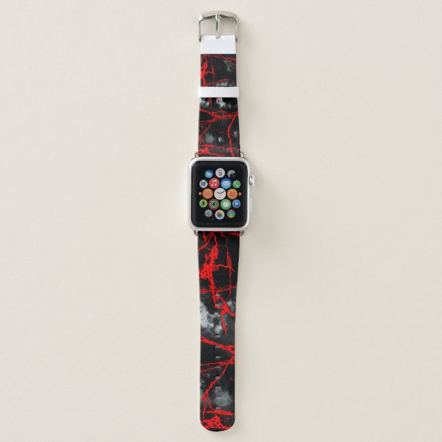 Horror Night Goth - Black and White,Red Apple Watch Band (Front)