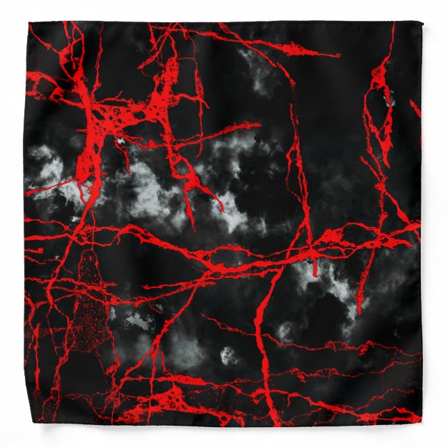 Horror Night Goth - Black and White,Red Bandana (Front)