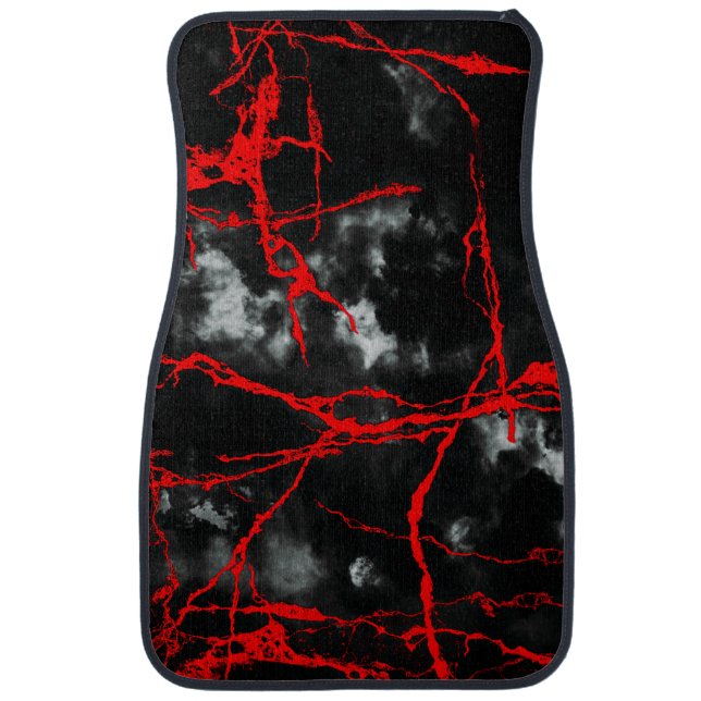 Horror Night Goth - Black and White,Red Car Floor Mat (Front)