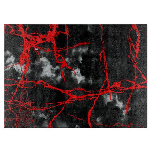 Horror Night Goth _ Black and WhiteRed Cutting Board