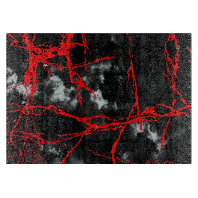 Horror Night Goth - Black and White,Red Cutting Board (Front)