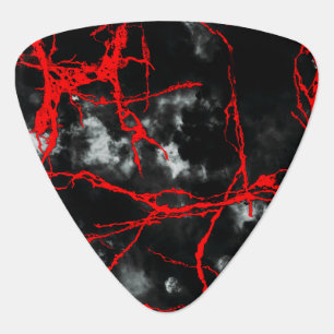 Horror Night Goth - Black and White,Red Guitar Pick