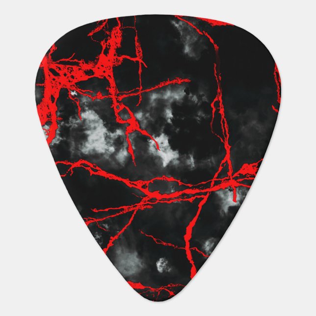 Horror Night Goth - Black and White,Red Guitar Pick (Front)