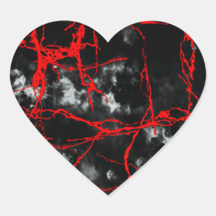 Horror Night Goth - Black and White,Red Heart Sticker