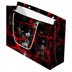 Horror Night Goth - Black and White,Red Large Gift Bag