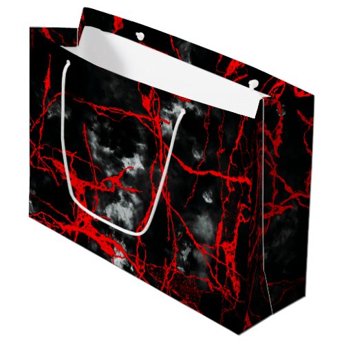 Horror Night Goth _ Black and WhiteRed Large Gift Bag