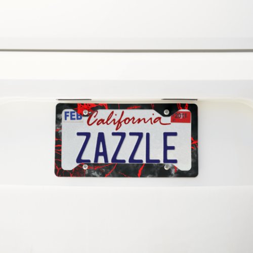 Horror Night Goth _ Black and WhiteRed License Plate Frame