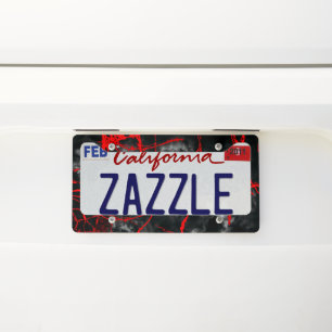 Horror Night Goth - Black and White,Red License Plate Frame