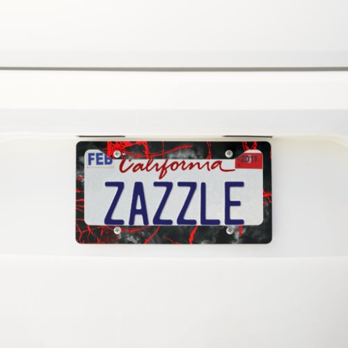 Horror Night Goth _ Black and WhiteRed License Plate Frame