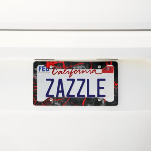 Horror Night Goth _ Black and WhiteRed License Plate Frame