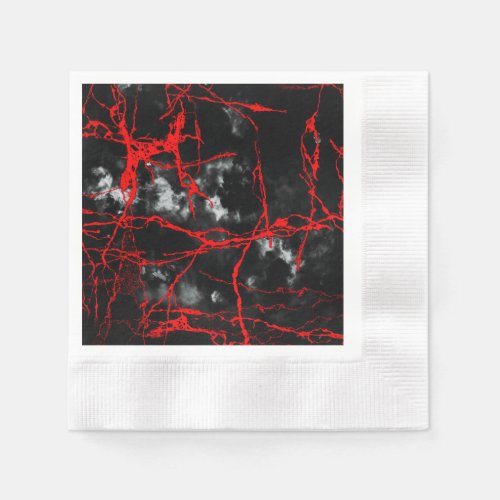 Horror Night Goth _ Black and WhiteRed Napkins