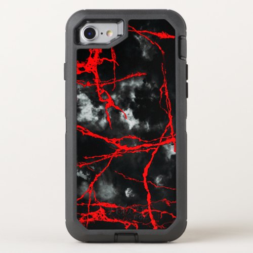 Horror Night Goth _ Black and WhiteRed OtterBox Defender iPhone SE87 Case