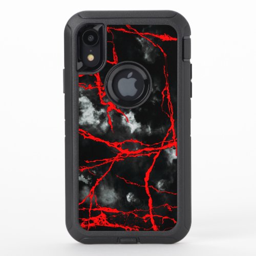 Horror Night Goth - Black and White,Red OtterBox Defender iPhone XR Case