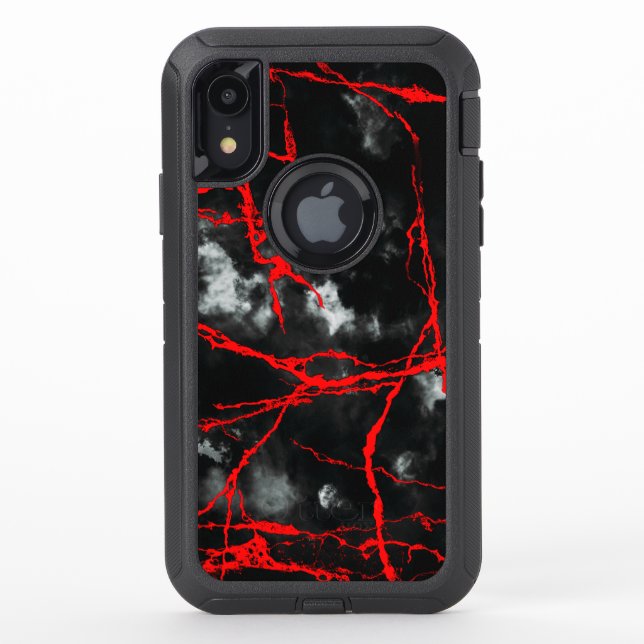 Horror Night Goth - Black and White,Red Otterbox iPhone Case (Back)
