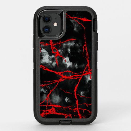 Horror Night Goth _ Black and WhiteRed OtterBox Defender iPhone 11 Case