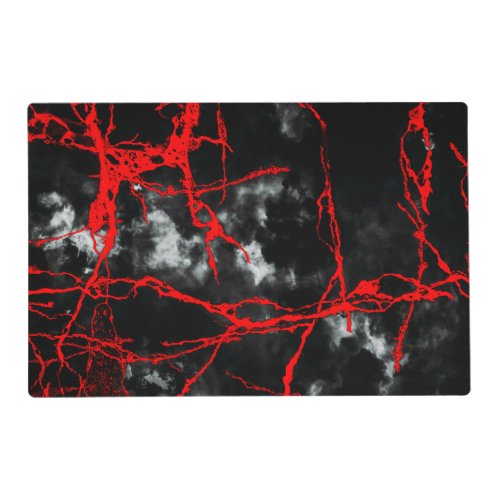 Horror Night Goth _ Black and WhiteRed Placemat