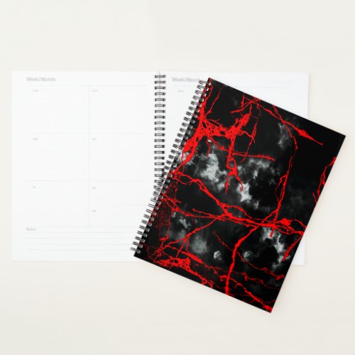 Horror Night Goth _ Black and WhiteRed Planner