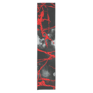 Horror Night Goth - Black and White,Red Short Table Runner