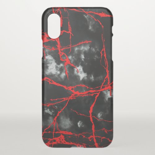 Horror Night Goth _ Black and WhiteRed iPhone X Case