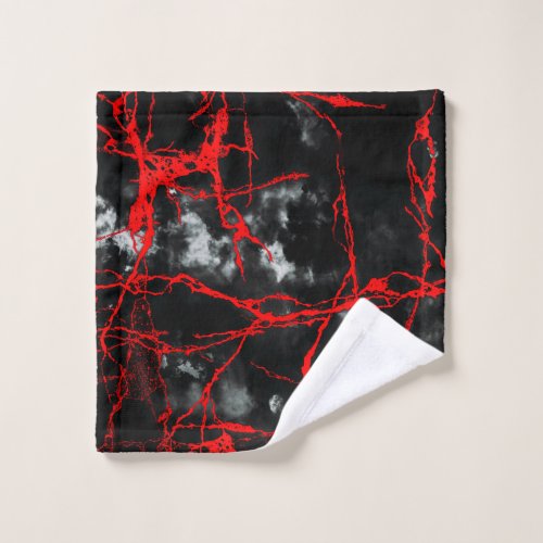 Horror Night Goth _ Black and WhiteRed Wash Cloth