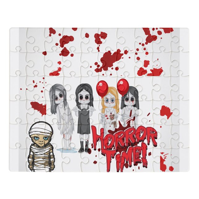 Horror Night Jigsaw Puzzle ( Horror Time Zombie Girls Blood Background jigsaw puzzle!)