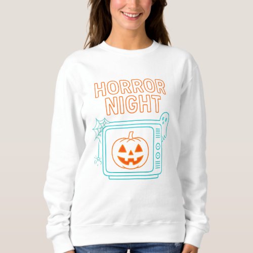 Horror Night Neon Halloween Clothes unisex Sweatshirt