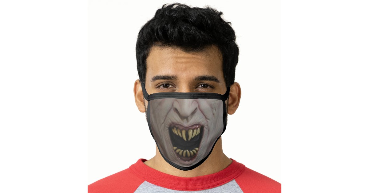 Scary Face Mask Covering 3D Printed Horror Scary Mouth Reusable