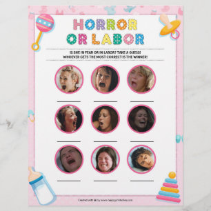 Horror Or Labor [Baby Basics Pink] Letterhead